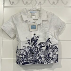 Boys white linen shirt